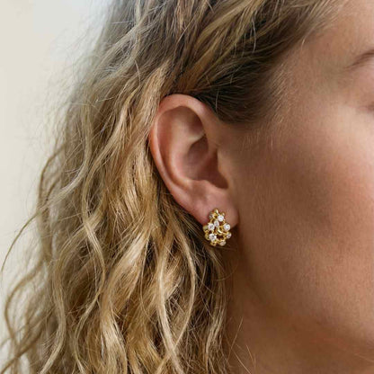 Gold Lyra Stud Earrings