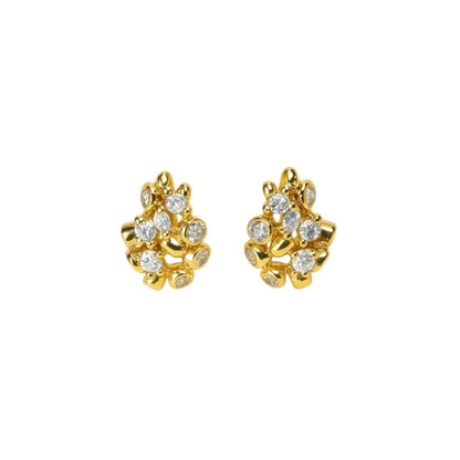 Gold Lyra Stud Earrings