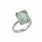Gold or Silver Green Quartz Ring - Luna
