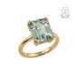 Gold or Silver Green Quartz Ring - Luna
