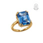 Gold or Silver Ocean Blue Topaz Ring - Bali