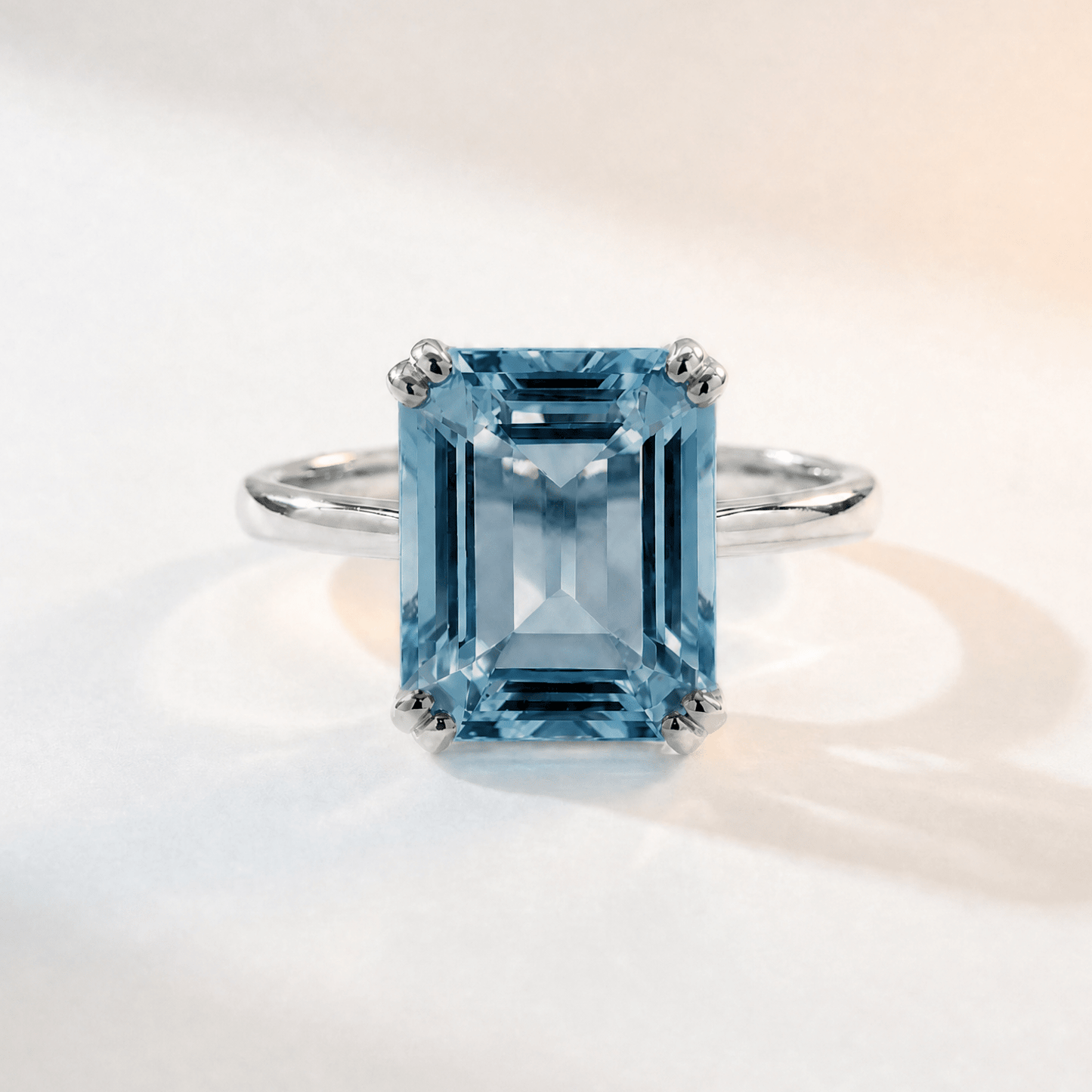 Gold or Silver Ocean Blue Topaz Ring - Bali