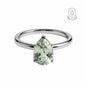 Gold or Silver Pear Amethyst Ring- Zinnia