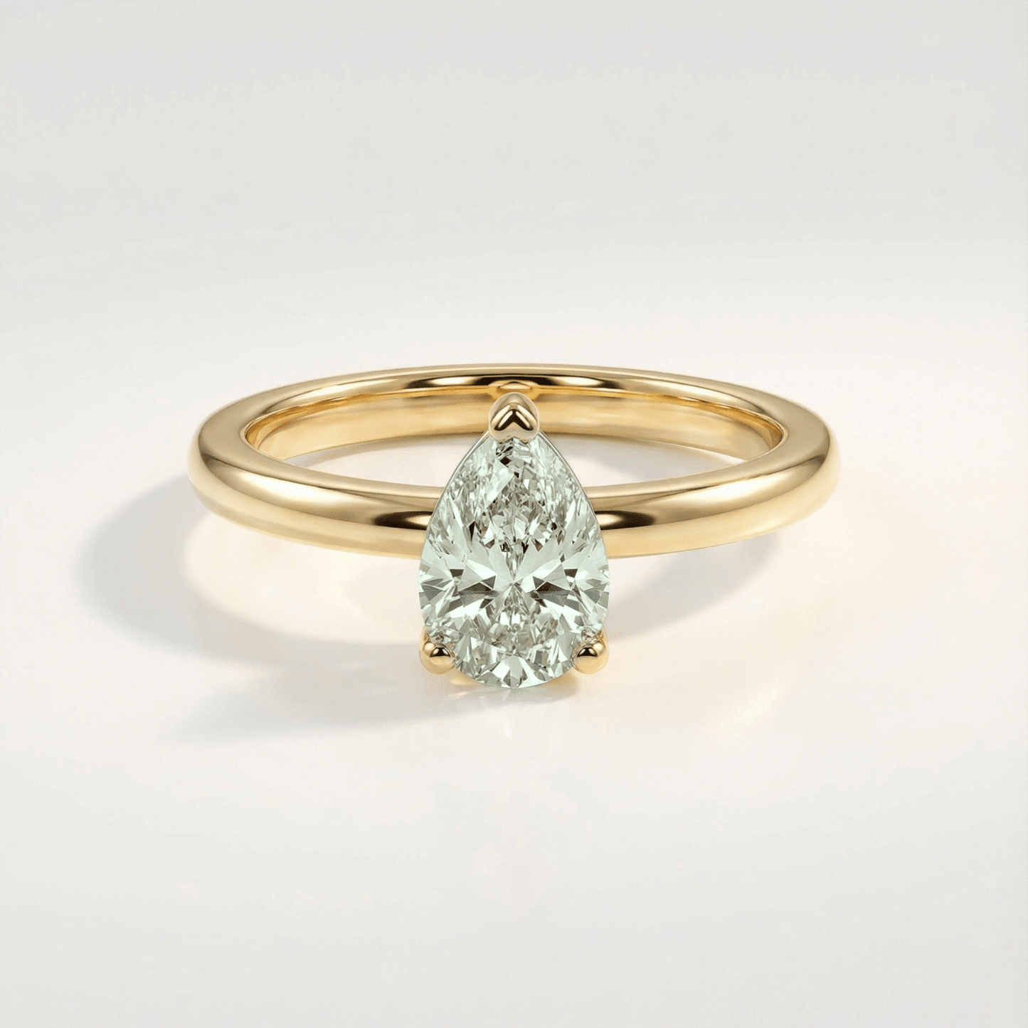 Gold or Silver Pear Amethyst Ring- Zinnia