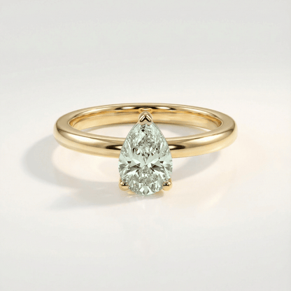 Gold or Silver Pear Amethyst Ring- Zinnia