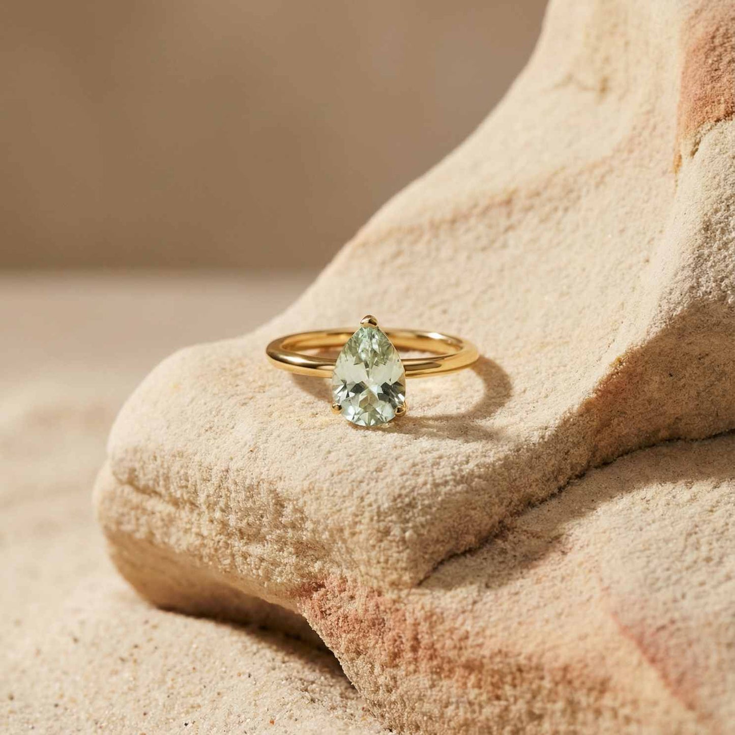 Gold or Silver Pear Amethyst Ring- Zinnia