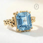 Gold or Silver Sky Blue Topaz Ring - Aurelia