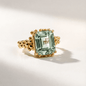 Gold or Silver Statement Green Quartz Ring - Giselle