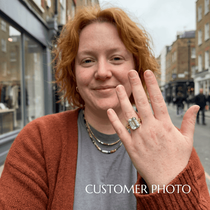 Gold or Silver Statement Green Quartz Ring - Giselle