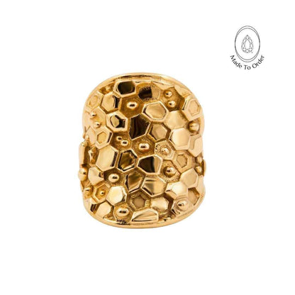 Bague large de caractère dorée ou argentée - Hemera