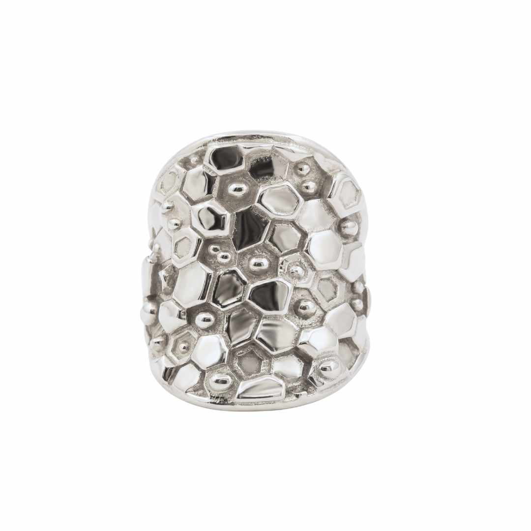 Bague large de caractère dorée ou argentée - Hemera