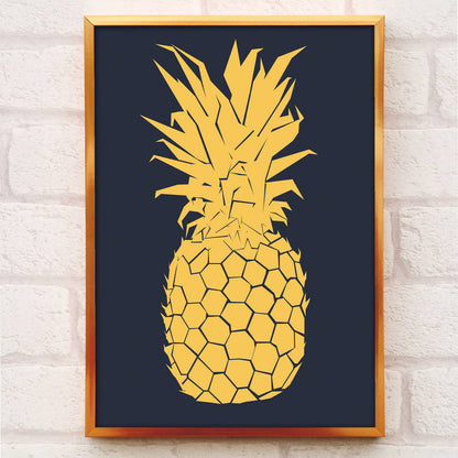 Gold Pineapple Print