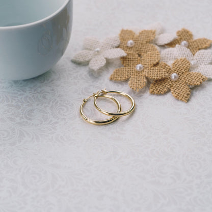 Gold Plated 30mm Hoop Earrings