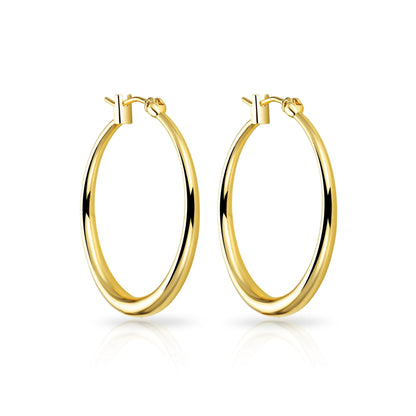 Gold Plated 30mm Hoop Earrings