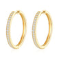 Gold Plated 30mm Hoop Earrings Created with Zircondia® Crystals