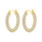 Gold Plated 30mm Pave Hoop Earrings Created with Zircondia® Crystals