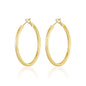 Gold Plated 40mm Diamond Cut Hoop Earrings