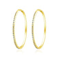 Gold Plated 50mm Hoop Earrings Created with Zircondia® Crystals