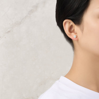 18k Gold Plated April (Diamond) Birthstone Earrings Created with Zircondia® Crystals