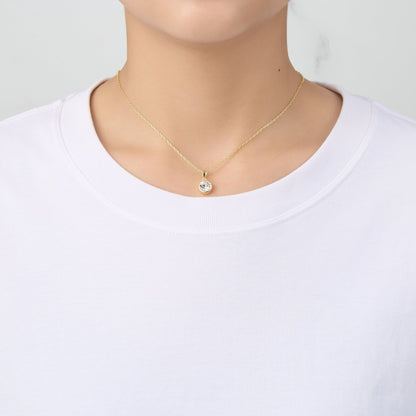Collier plaqué or 18 carats avec pierre de naissance d'avril (Diamant) orné de cristaux Zircondia®