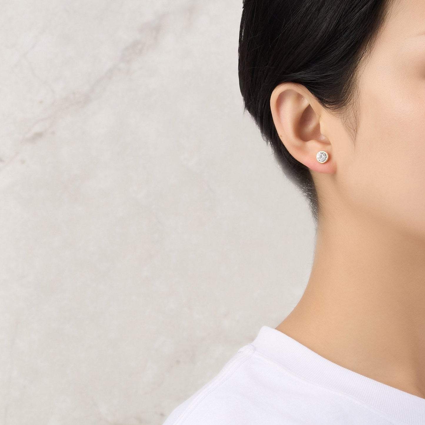 Gold Plated April (Diamond) Birthstone Necklace & Earrings Set Created with Zircondia® Crystals