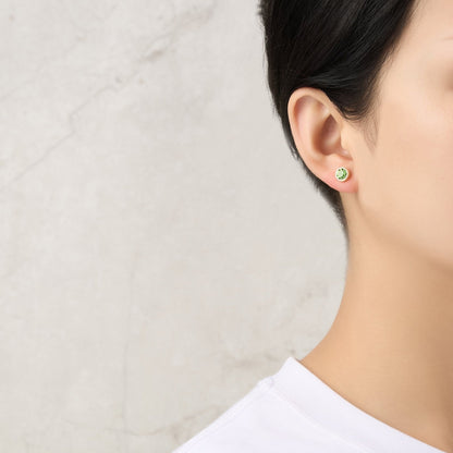 Gold Plated August (Peridot) Birthstone Earrings Created with Zircondia® Crystals