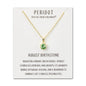 Gold Plated August (Peridot) Birthstone Necklace Created with Zircondia® Crystals
