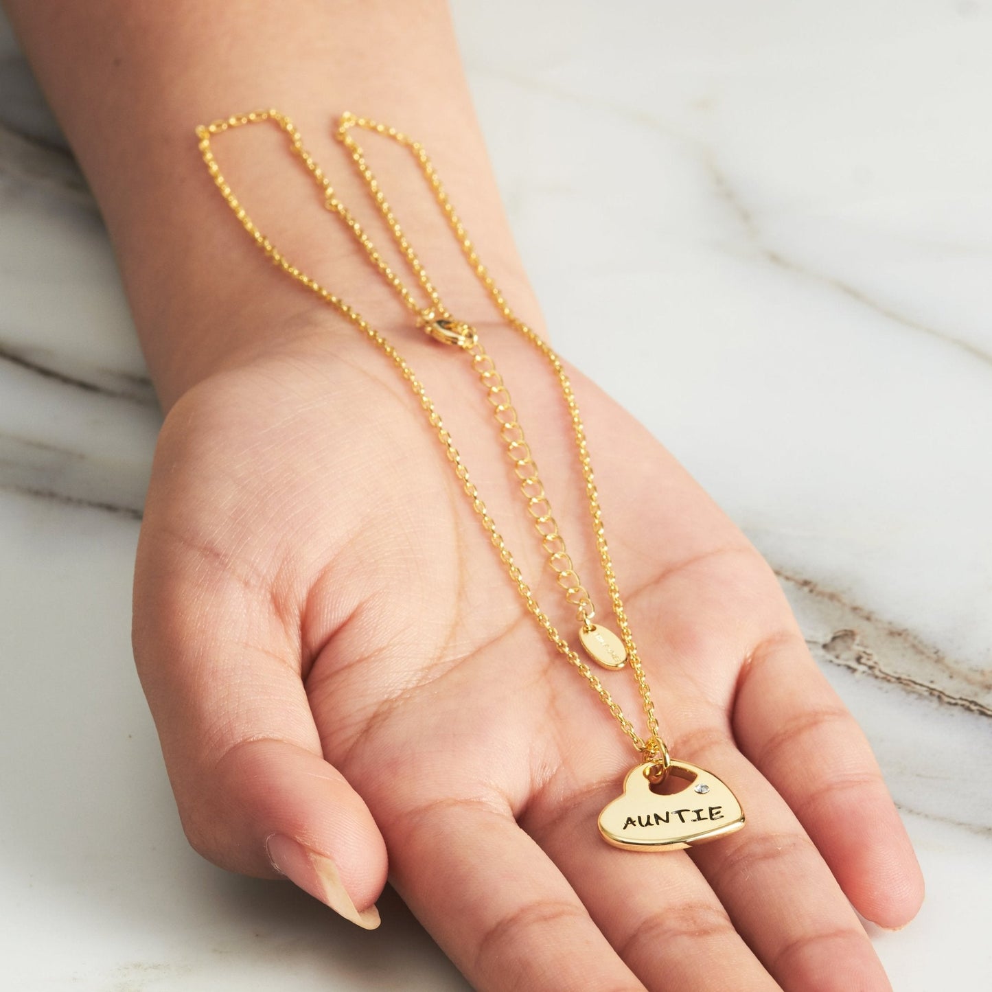 Collier Tatie Cœur Plaqué Or 18 carats orné de Cristaux Zircondia®