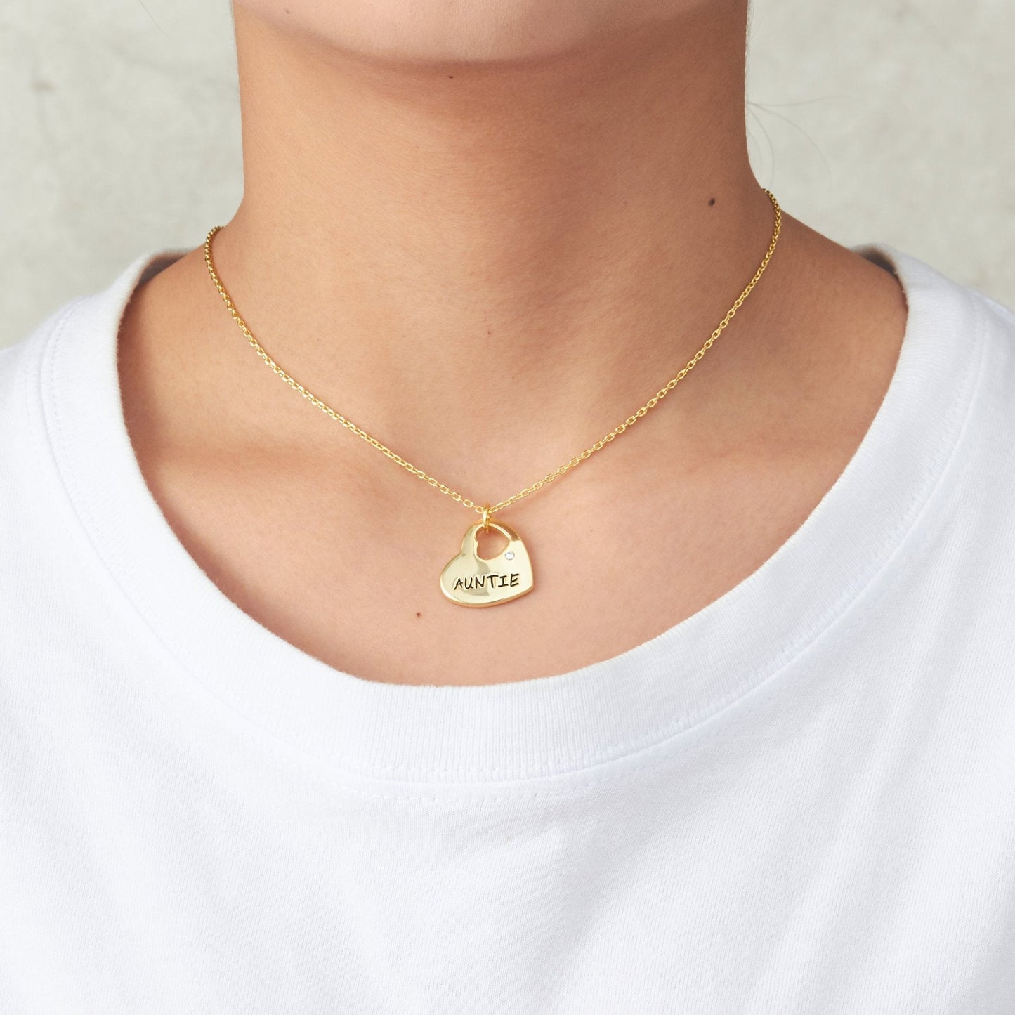 Collier Tatie Cœur Plaqué Or 18 carats orné de Cristaux Zircondia®