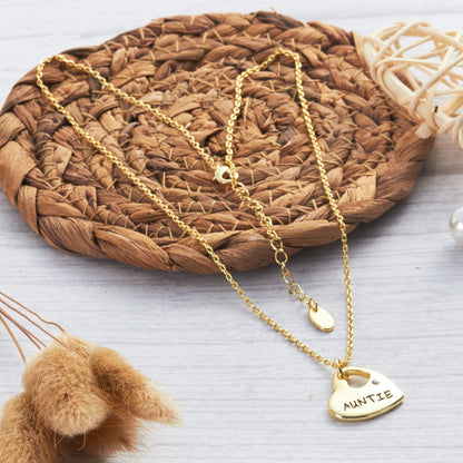 Collier Tatie Cœur Plaqué Or 18 carats orné de Cristaux Zircondia®