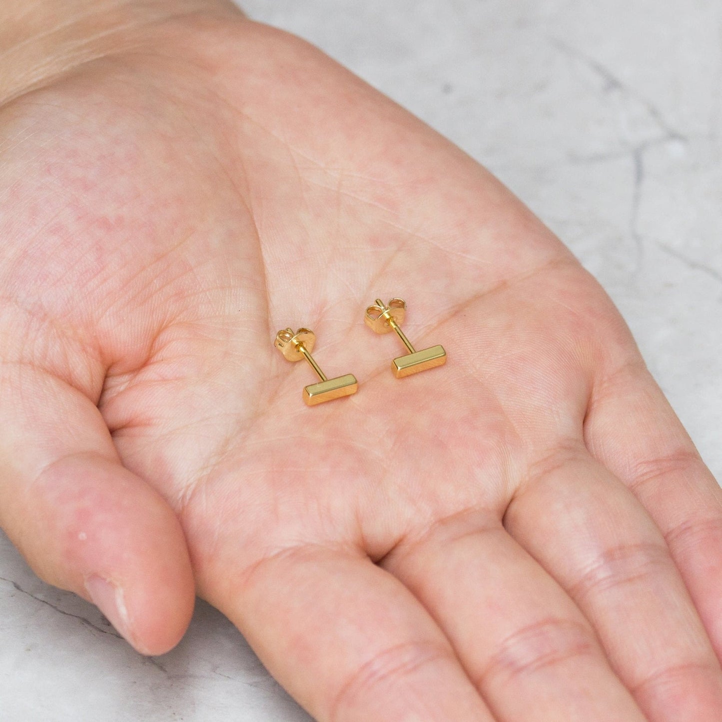 Gold Plated Bar Earrings