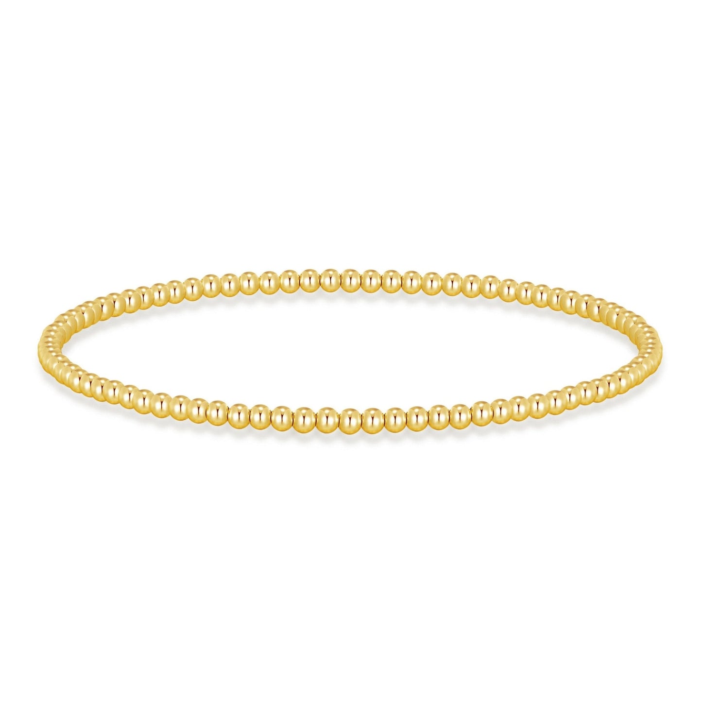 Gold Plated Small Beaded Stretch Bracelet