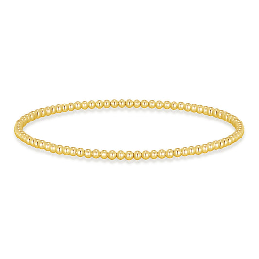 Gold Plated Small Beaded Stretch Bracelet