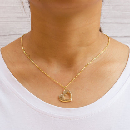 Gold Plated Big Sister and Little Sister Necklace Set with Quote Card