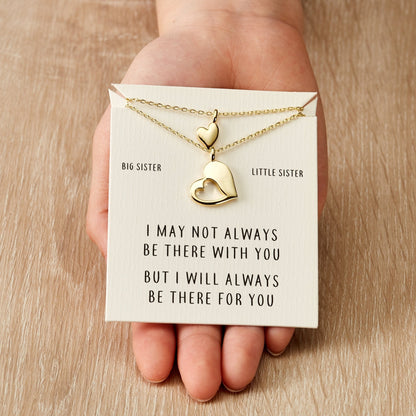 Gold Plated Big Sister Little Sister Piece of My Heart Necklace Set