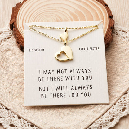 Gold Plated Big Sister Little Sister Piece of My Heart Necklace Set