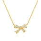 Gold Plated Bow Necklace Created with Zircondia® Crystals
