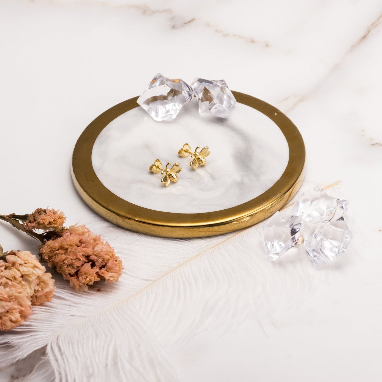 Gold Plated Bumble Bee Earrings