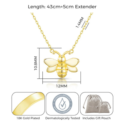 Gold Plated Bumble Bee Necklace