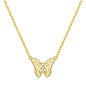 Gold Plated Butterfly Necklace Created with Zircondia® Crystals