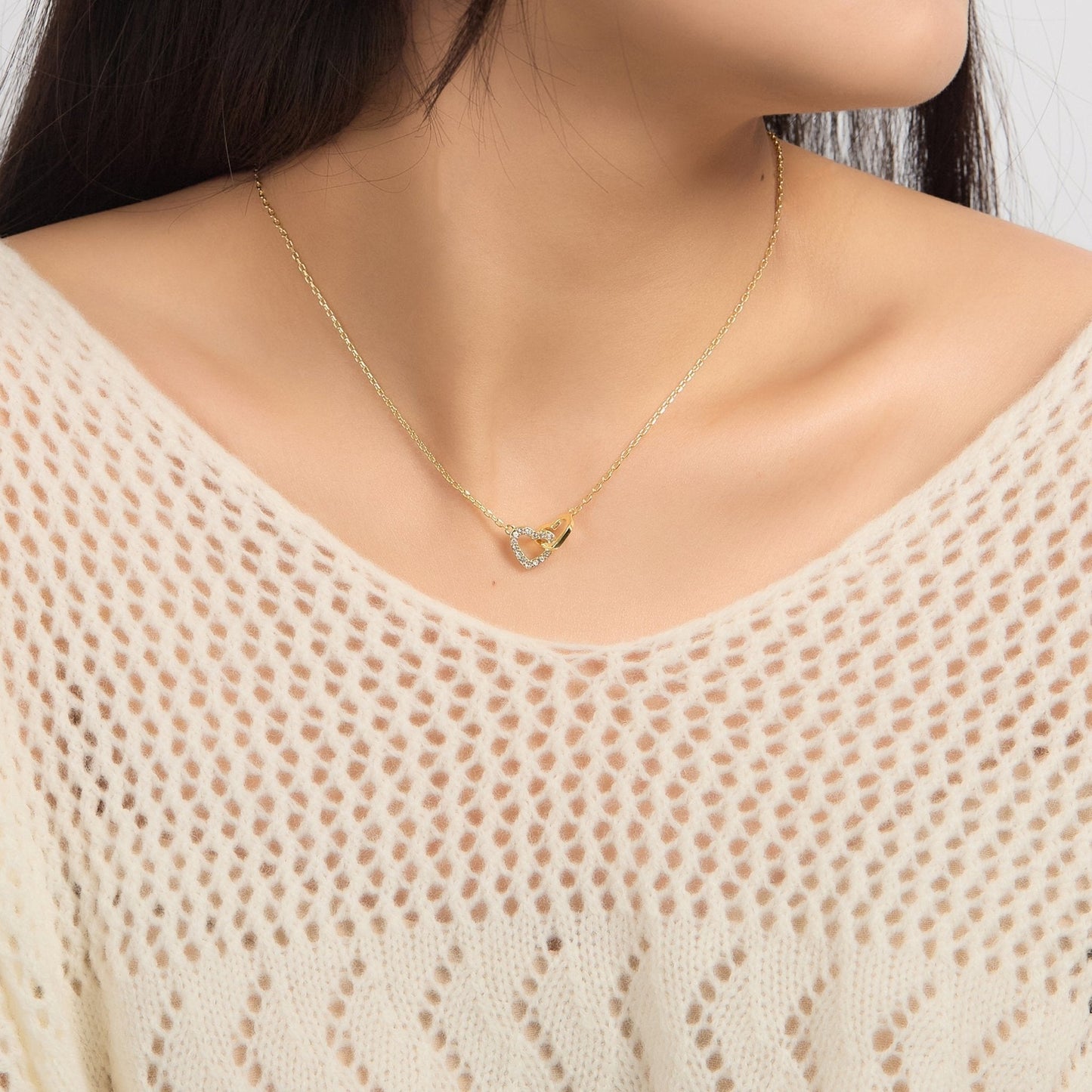 18k Gold Plated Butterfly Necklace Created with Zircondia® Crystals