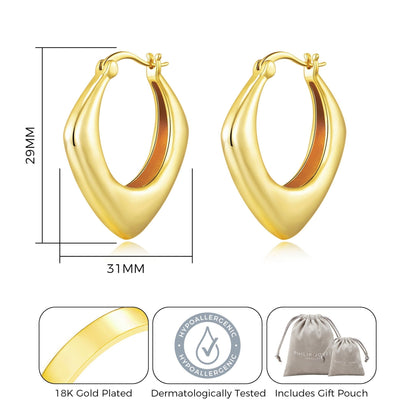Gold Plated Chunky Hoop Earrings