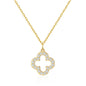 Gold Plated Clover Necklace Created with Zircondia® Crystals
