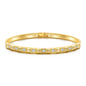 Gold Plated Cubic Bangle Created with Zircondia® Crystals (7 Inch)