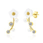 Gold Plated Daisy Climber Earrings Created with Zircondia® Crystals