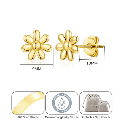 Gold Plated Daisy Earrings