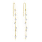 Gold Plated Dangle Thread Earrings Created with Zircondia® Crystals