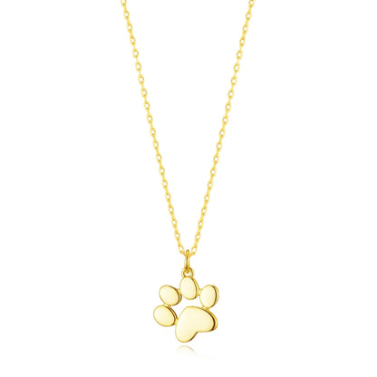 Gold Plated Dog Paw Necklace