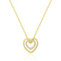 Gold Plated Double Heart Necklace Created with Zircondia® Crystals