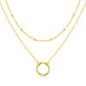Gold Plated Double Layered Circle Necklace